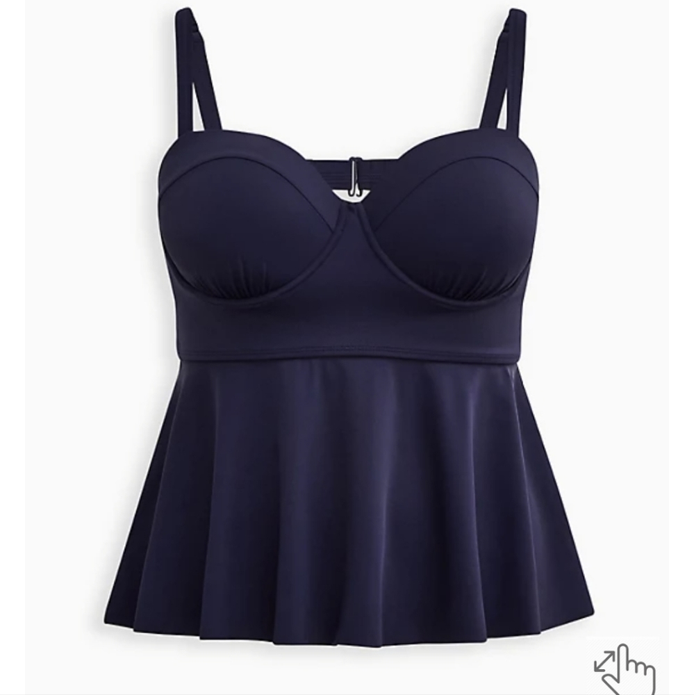 NWT Torrid 2X DD/F PEPLUM UNDERWIRE SWIM TOP - BLUE❤️